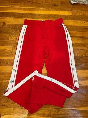 Tommy Hilfiger Red Joggers with White Side Stripes